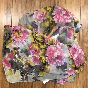Free with purchase! Gauzy romantic floral scarf